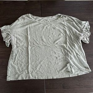 Muted forest green cropped top in size M